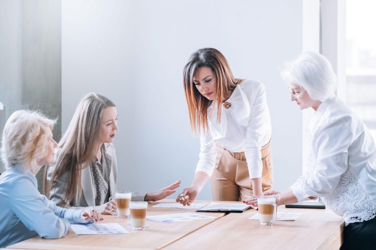 business meeting ambitious female team leader